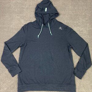 Rhoback Hesi Performance Hoodie Men's Medium Gray Long Sleeve Pullover Stretch